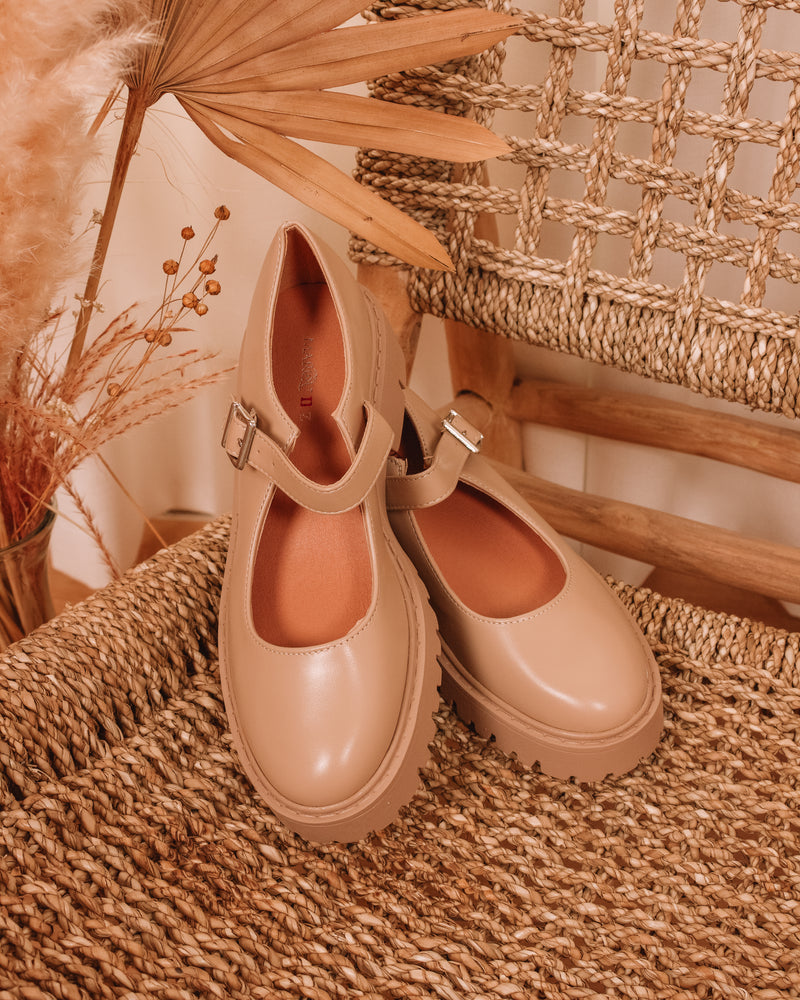 Keep On Walking Nude Loafer Ballerinas