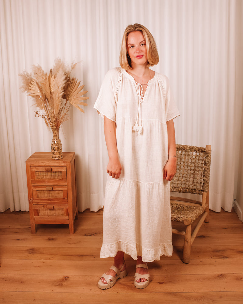 Little Talks Beige Maxi Dress