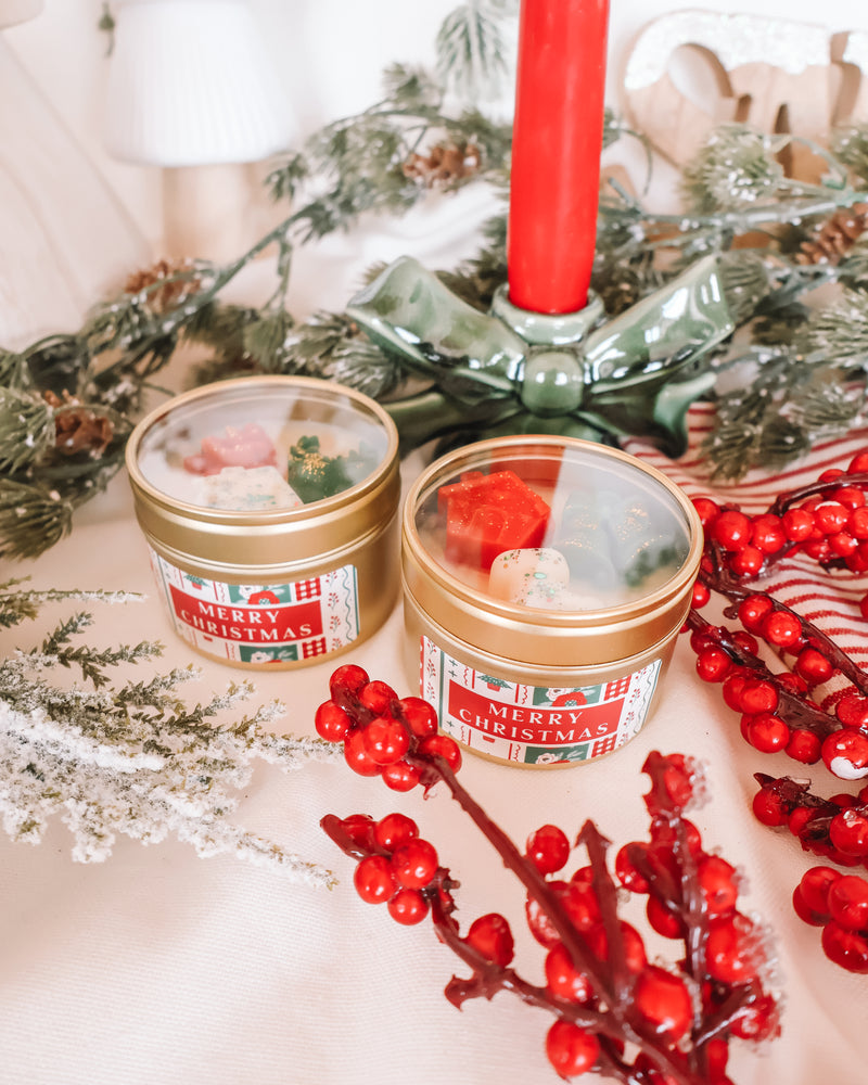 Merry Christmas Tin Jar Candle