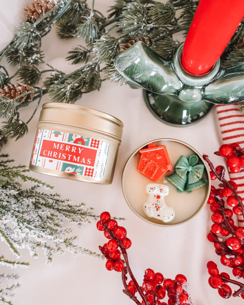 Merry Christmas Tin Jar Candle