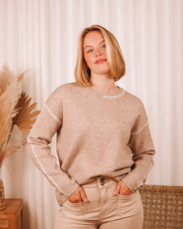 Moon River Taupe Sweater