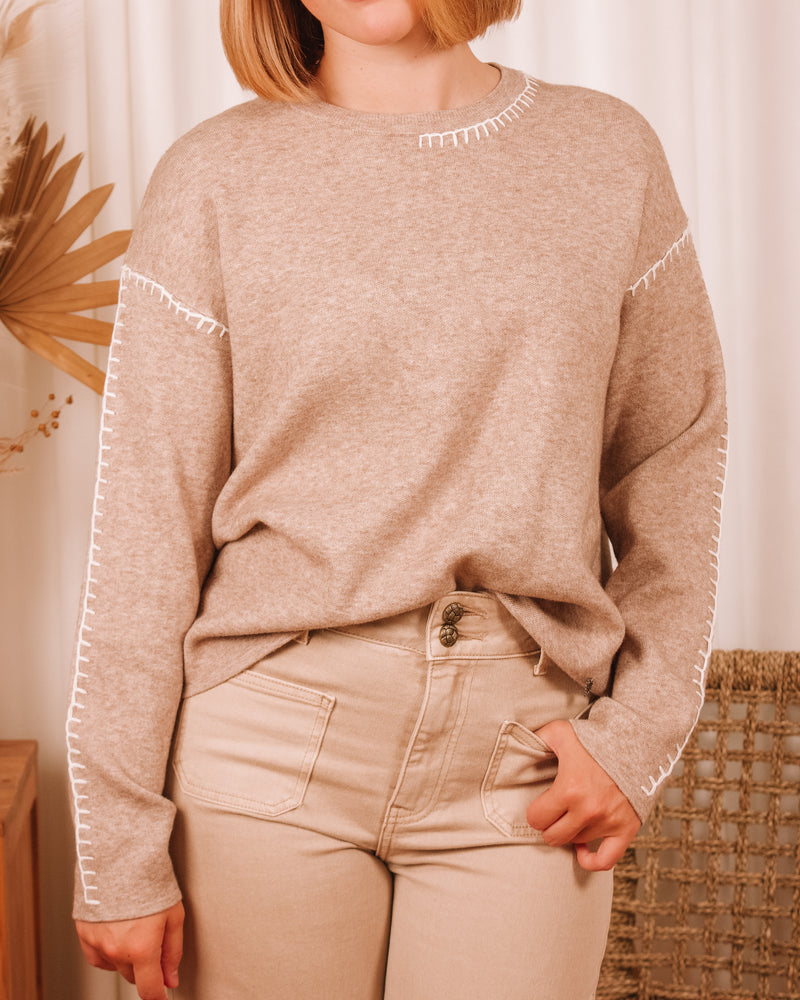 Moon River Taupe Sweater