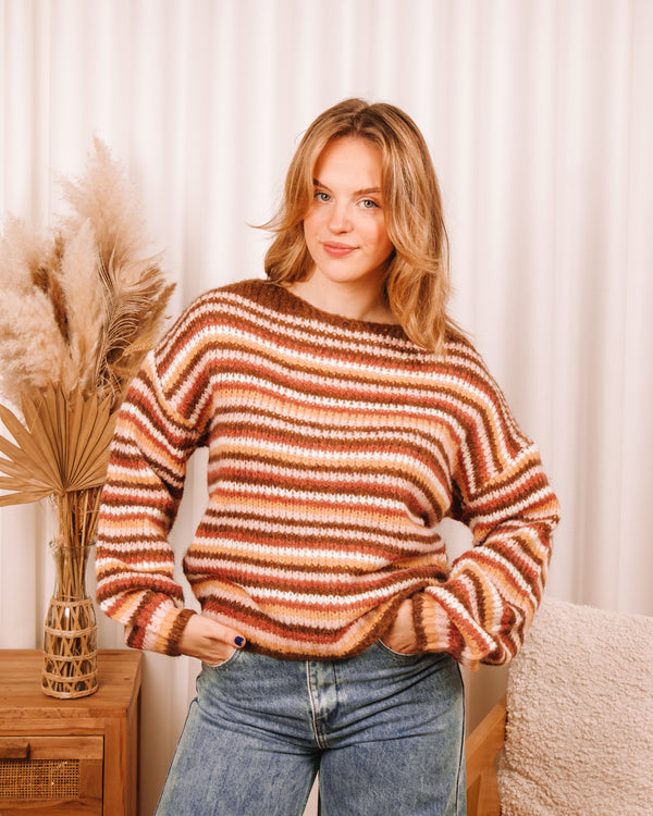 Morning Coffee Striped Sweater