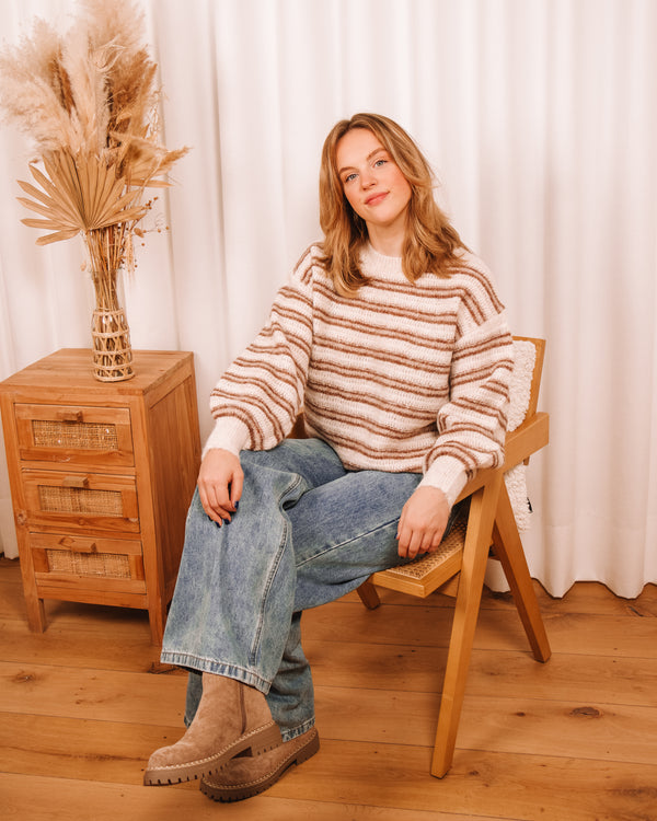 Morning Latte Striped Sweater