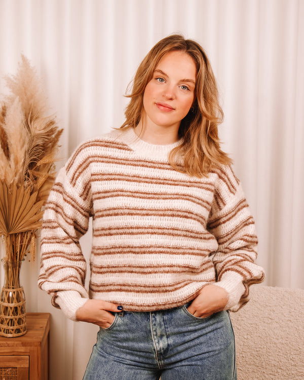 Morning Latte Striped Sweater