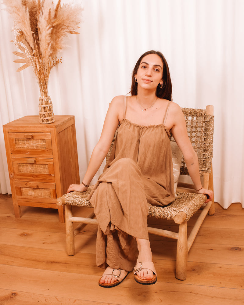 Pack Your Bags Brown Tetra Jumpsuit