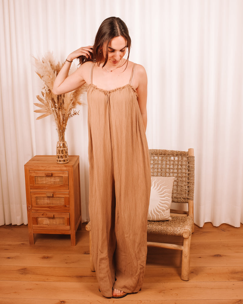 Pack Your Bags Brown Tetra Jumpsuit