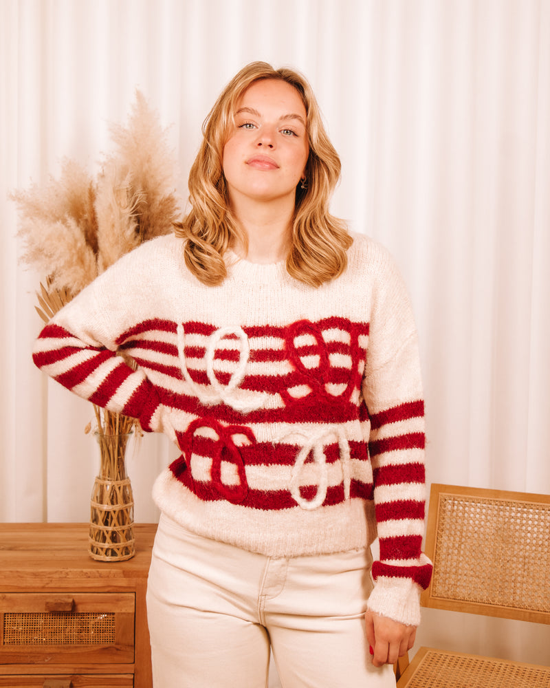 Reflecting Light Red Sweater