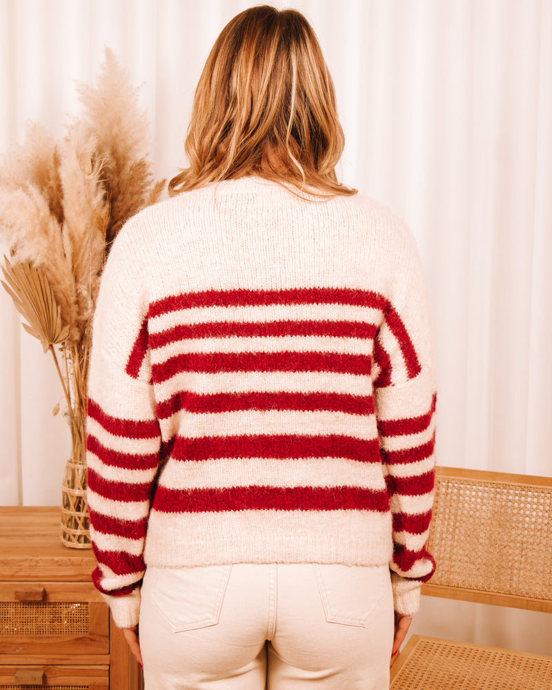 Reflecting Light Red Sweater