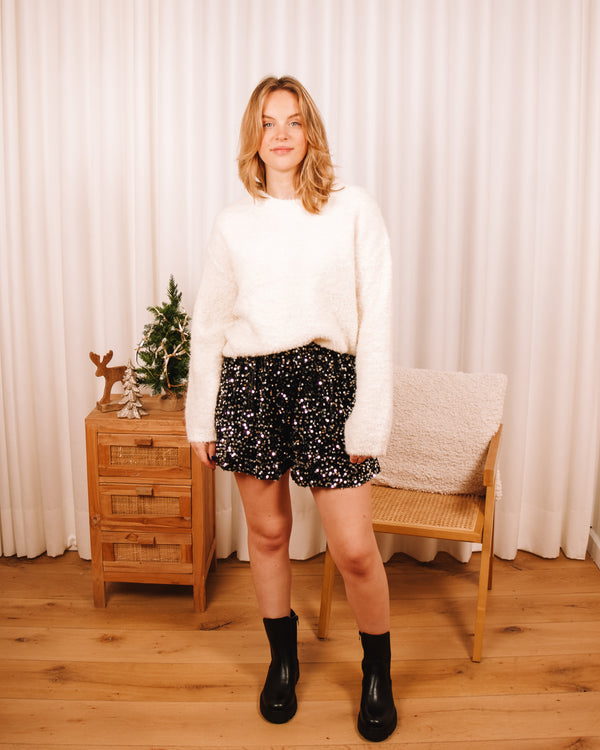 Shine Bright Silver & Black Shorts