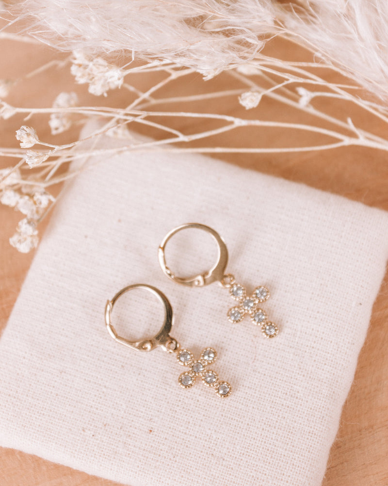 Shiny Cross Earrings