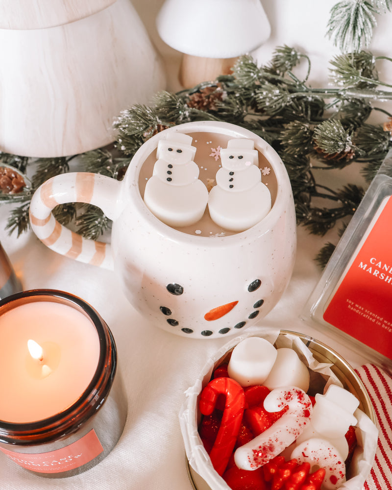 Snowman Coffee Mug Candle