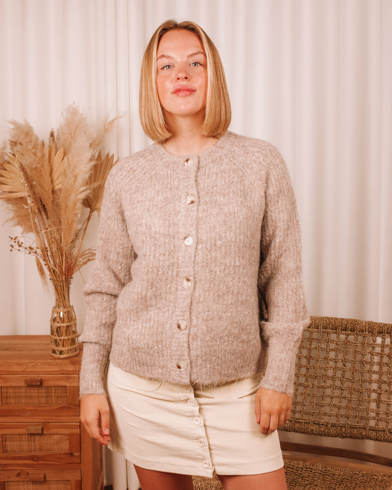 Swaying Shadows Taupe Cardigan