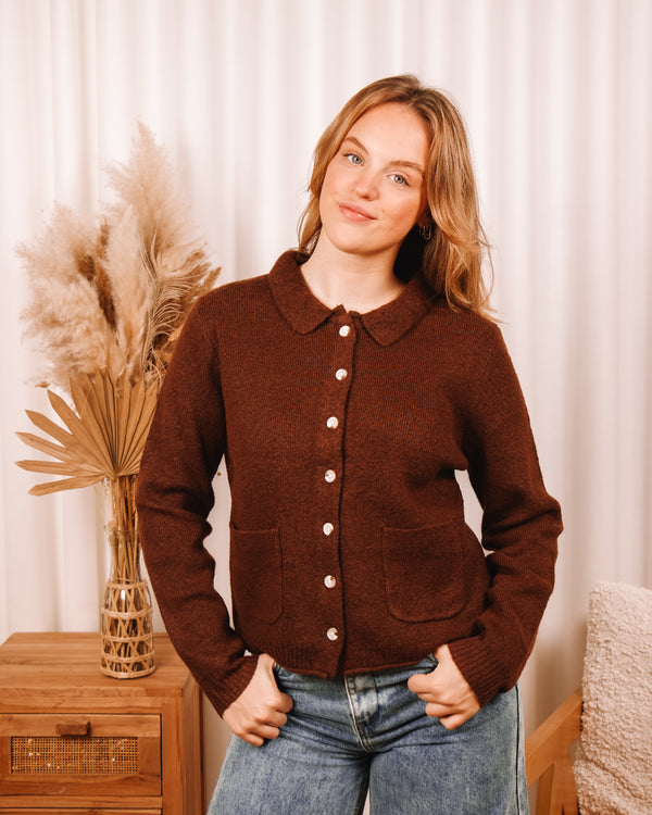 Sweet Thing Brown Polo Cardigan