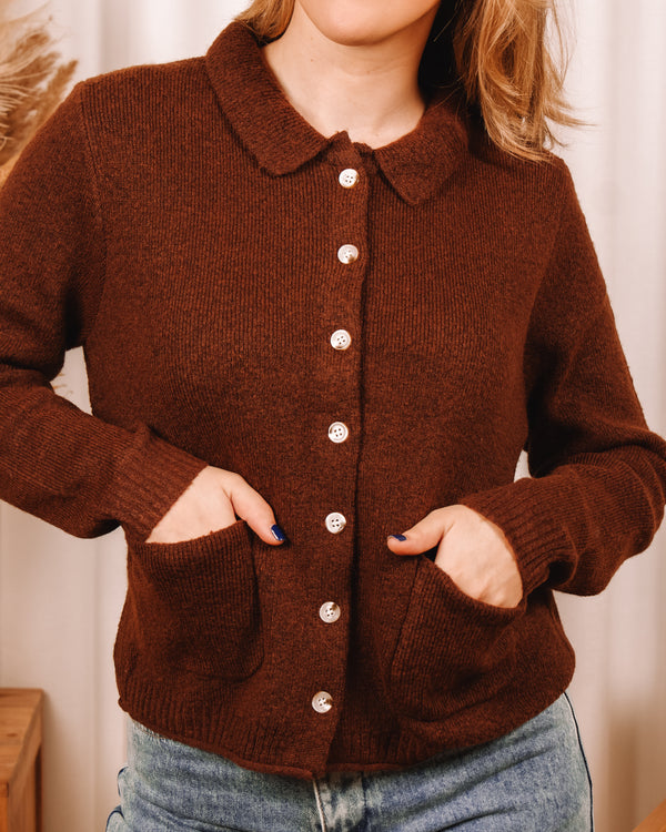 Sweet Thing Brown Polo Cardigan