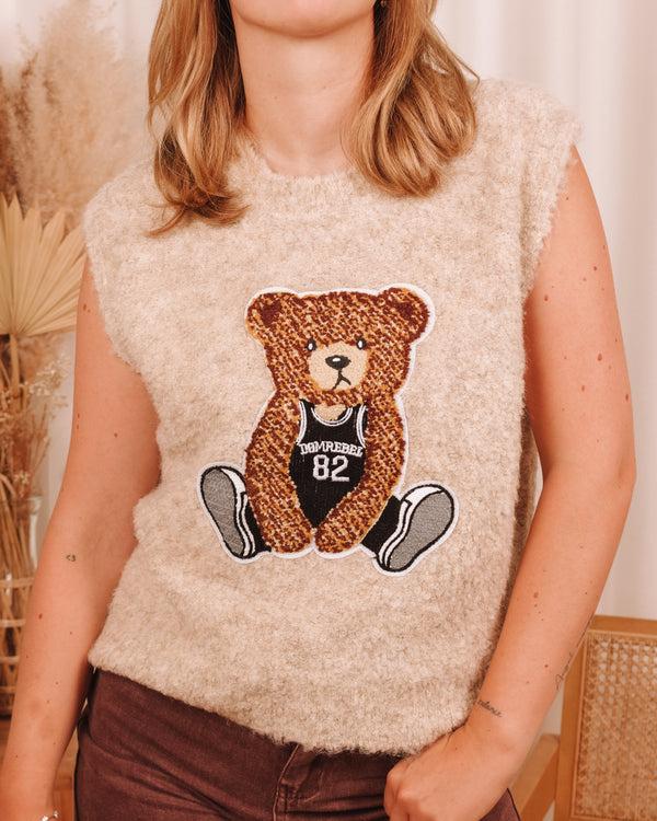 Teddy Bear Sleeveless Sweater