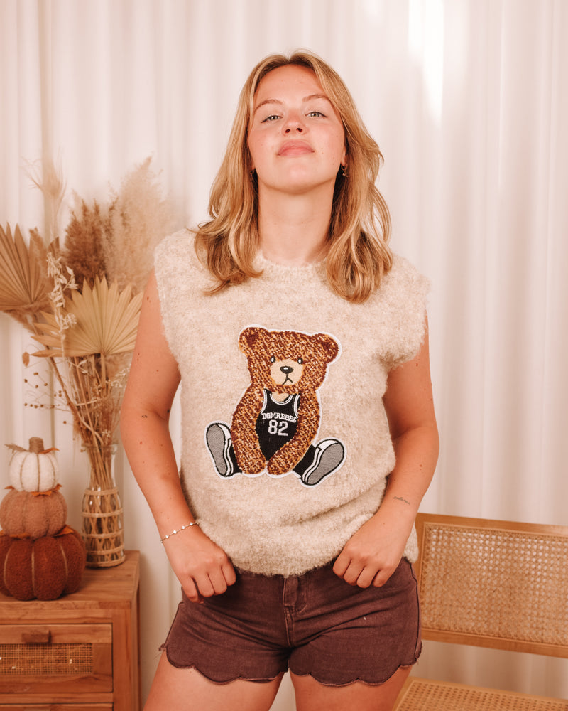 Teddy Bear Sleeveless Sweater
