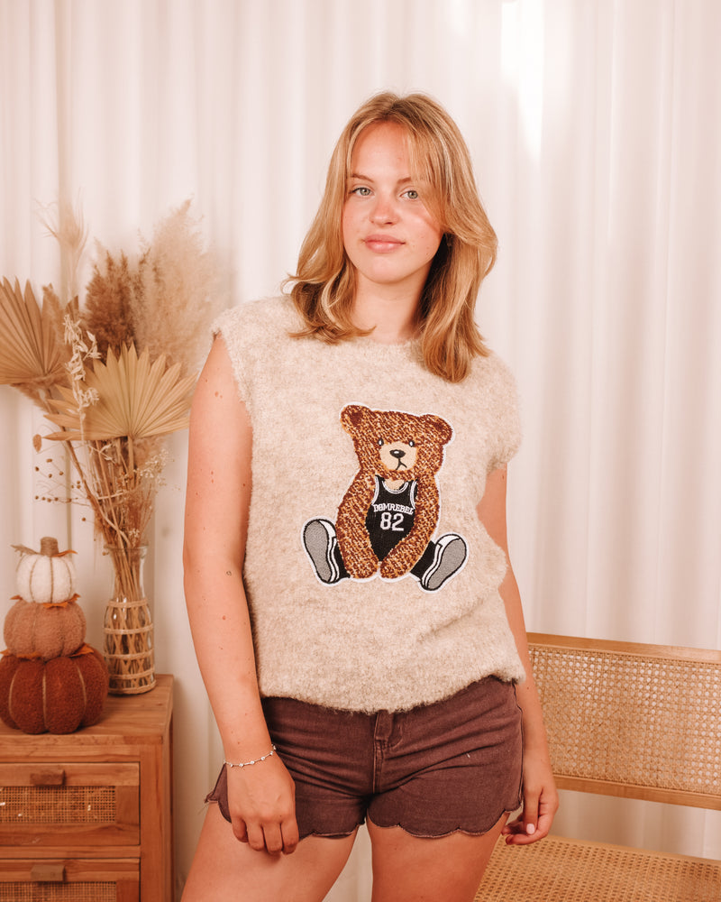 Teddy Bear Sleeveless Sweater