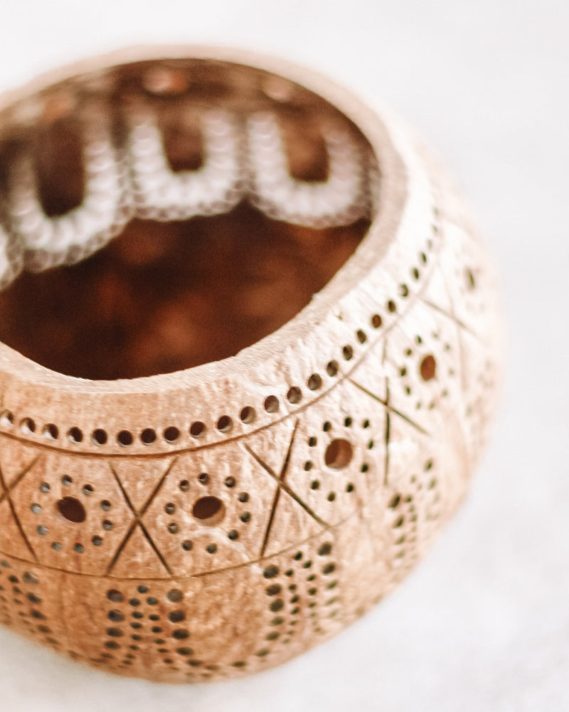 Hippie Coconut Candle Holder