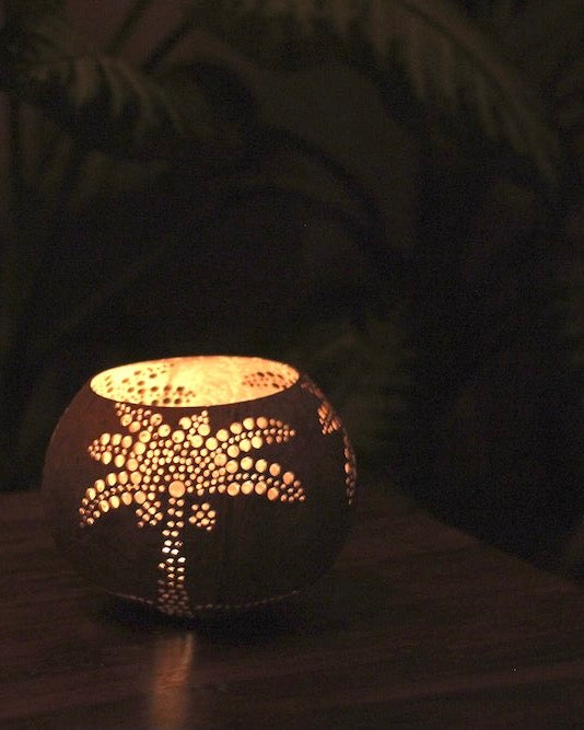 Hippie Coconut Candle Holder