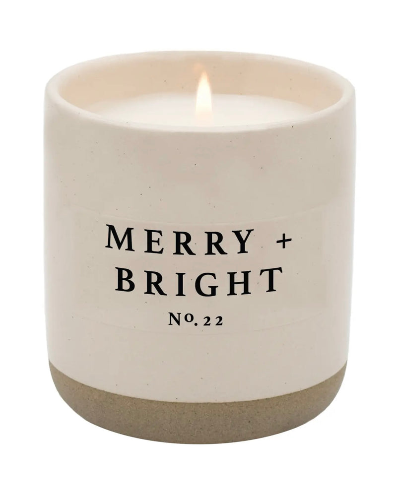 Merry & Bright Cream Stoneware Jar Soy Candle
