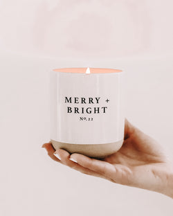 Merry & Bright Cream Stoneware Jar Soy Candle
