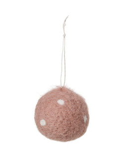 Pink Dots Wool Ornament